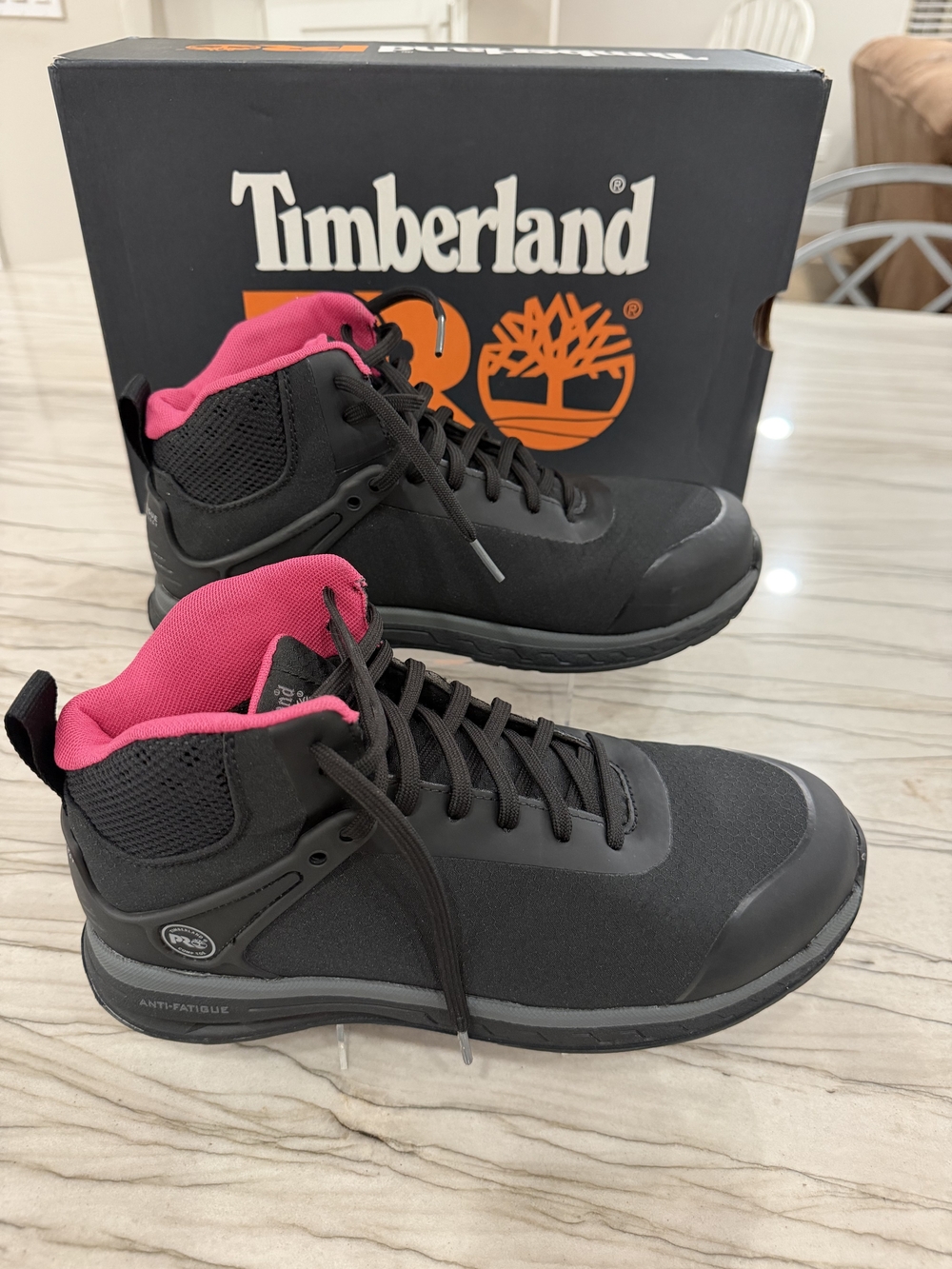 Timberland PRO Drivetrain SD35 Composite Toe Work Boots Women's 8.5 – Black/Pink